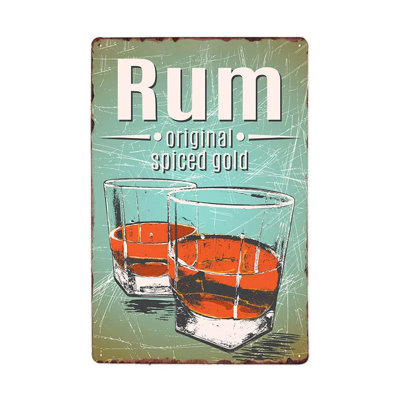 Ретро металлический знак "Ром Вино" с изображением винтажной живописи из железа и плаката для украшения стен бара, клуба, мужской пещеры, ресторана.