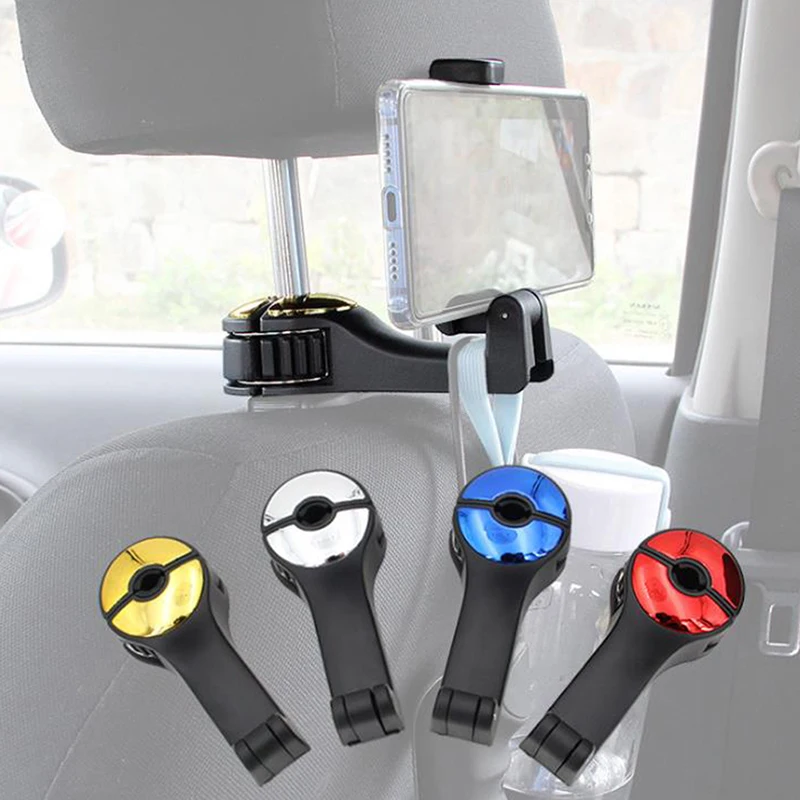 

Adjustable Car Headrest Hooks Car Phone Holder Fastener Seat Back Hanger Clips