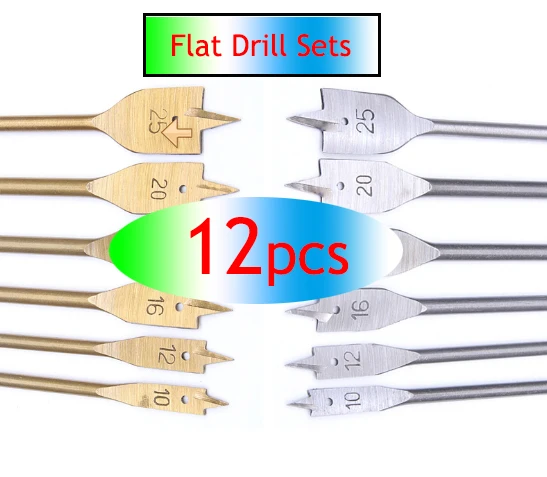 6/12 шт плоские сверла длинные из высокоуглеродистой стали набор Плоских сверл для