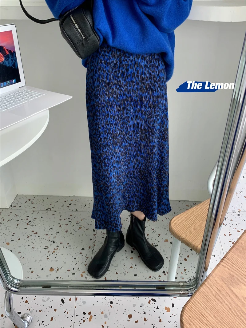 

Multicolor Leopard Skirt Fashion 2022 Spring And Autumn Fashion Slim Midi Skirt