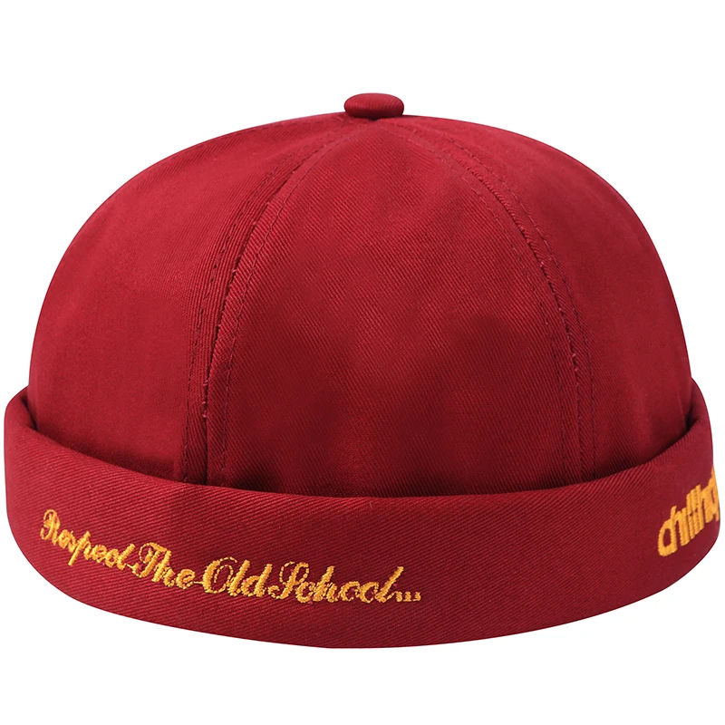 Шапка без козырька для мужчин и женщин хлопковая облегающая шапка с красными