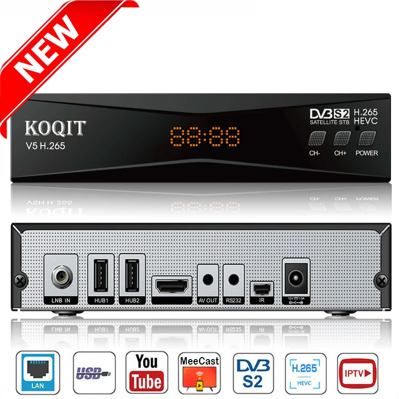 Ресивер спутникового ТВ MeeCast H265 Dvb S2 DVB-S2 декодер HEVC IPTV T2mi DVB2IP FTA-приемник Cs IKS Sat finder |
