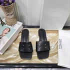 Donna-in2021 женская обувь без шнуровки класса люкс с закрытой пяткой на низком каблуке из натуральной кожи, женская обувь с бантом; Летние женские туфли; Новые модные квадратном каблуке с открытым носком; Пляжные сланцы;