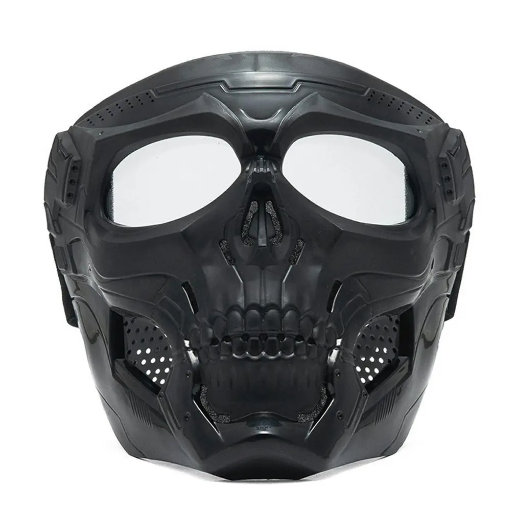 

Маска для лица для езды на открытом воздухе, ветрозащитный шлем, маска с черепом, усиленные линзы, мотоциклетные очки, Спортивная маска для езды
