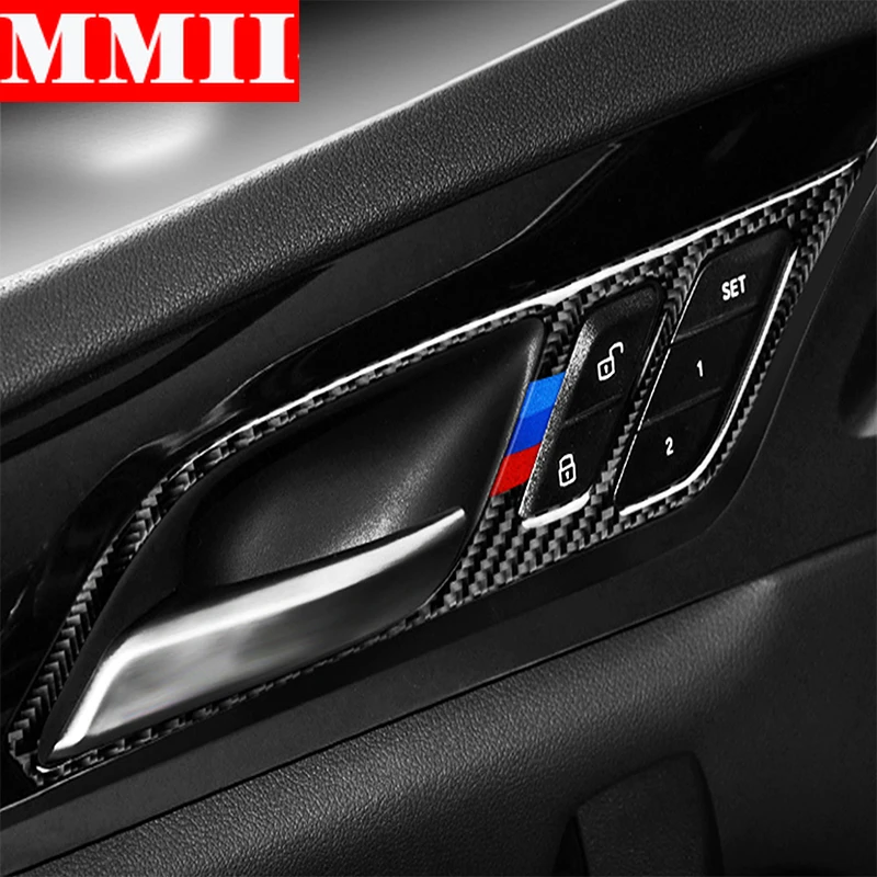 

Car Interior Decoration Moulding M Performance Carbon Fiber Door Handle Frame Trim Sticker For BMW G01 G08 G02 X3 X4 2018-2020