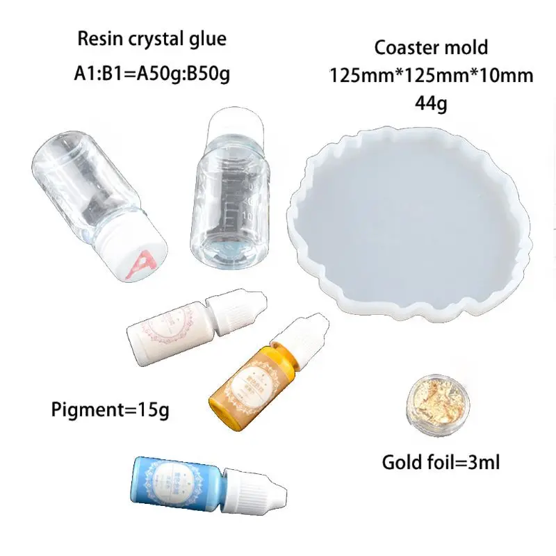 

Resin Casting Coaster Pigment Molds Kit Resin Silicone Coaster Molds Geode Agate Epoxy Coaster Molds Art Crafts Tools