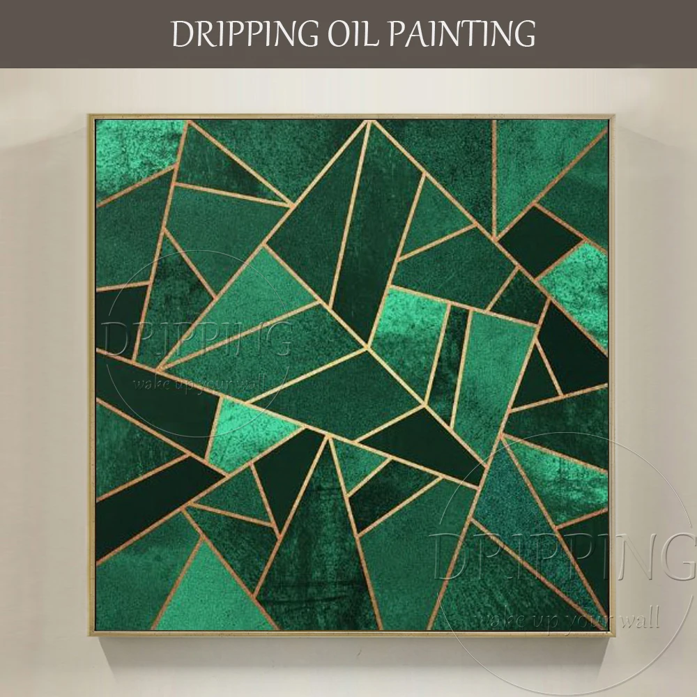 Чистая ручная роспись Современная Геометрическая акриловая живопись на холсте