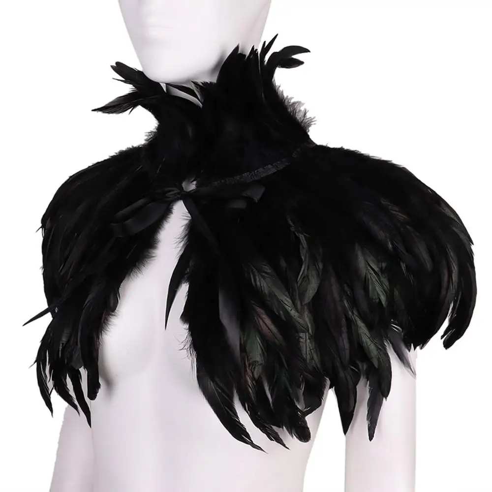 Черный Готический викторианский шарф MSemis для взрослых пончо накидка чокер с