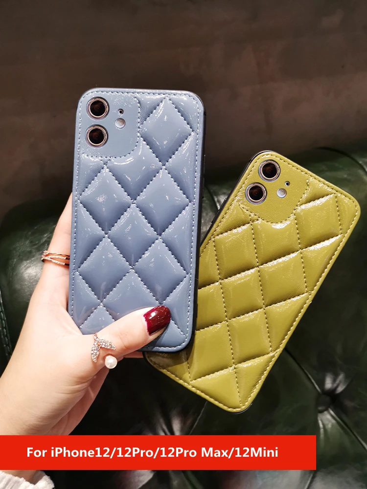 

Silicone Back Phone Case Cover for iPhone12/12Pro/12Pro Max/12mini Diamond Shape Dustproof Shockproof PU Touch Mobile Phone Cove