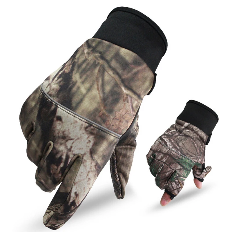 

Camouflage Fishing Gloves Hunting Gloves Anti-Slip 2 Fingers Cut Outdoor Camping Cycling Half Finger Sport Gloves Camo