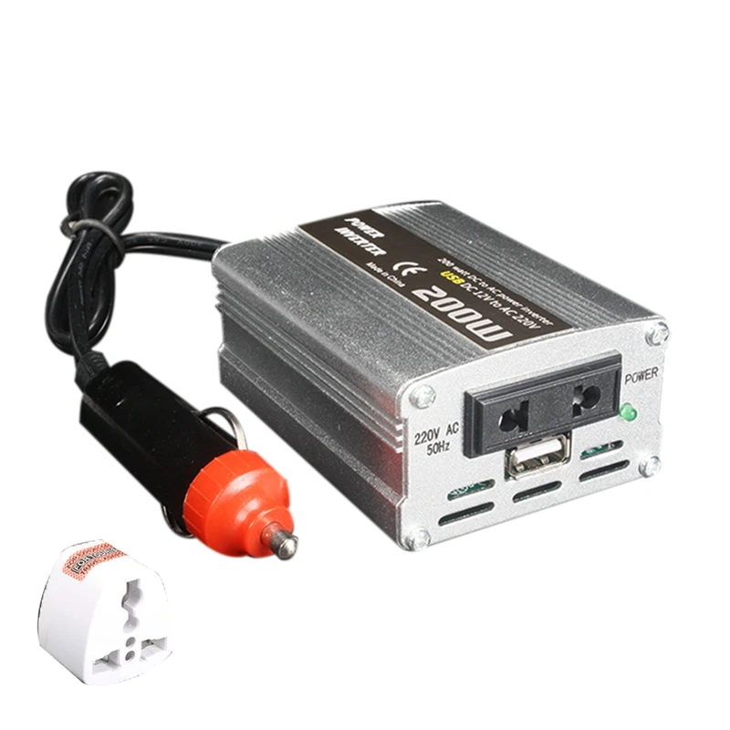 200W автомобильный инвертор питания Dc 12V в Ac 220V конвертер адаптер зарядного