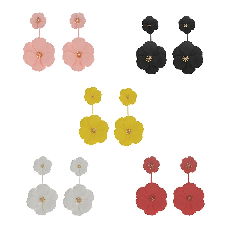 Модные трендовые серьги гвоздики в виде цветка для женщин большие маленькие