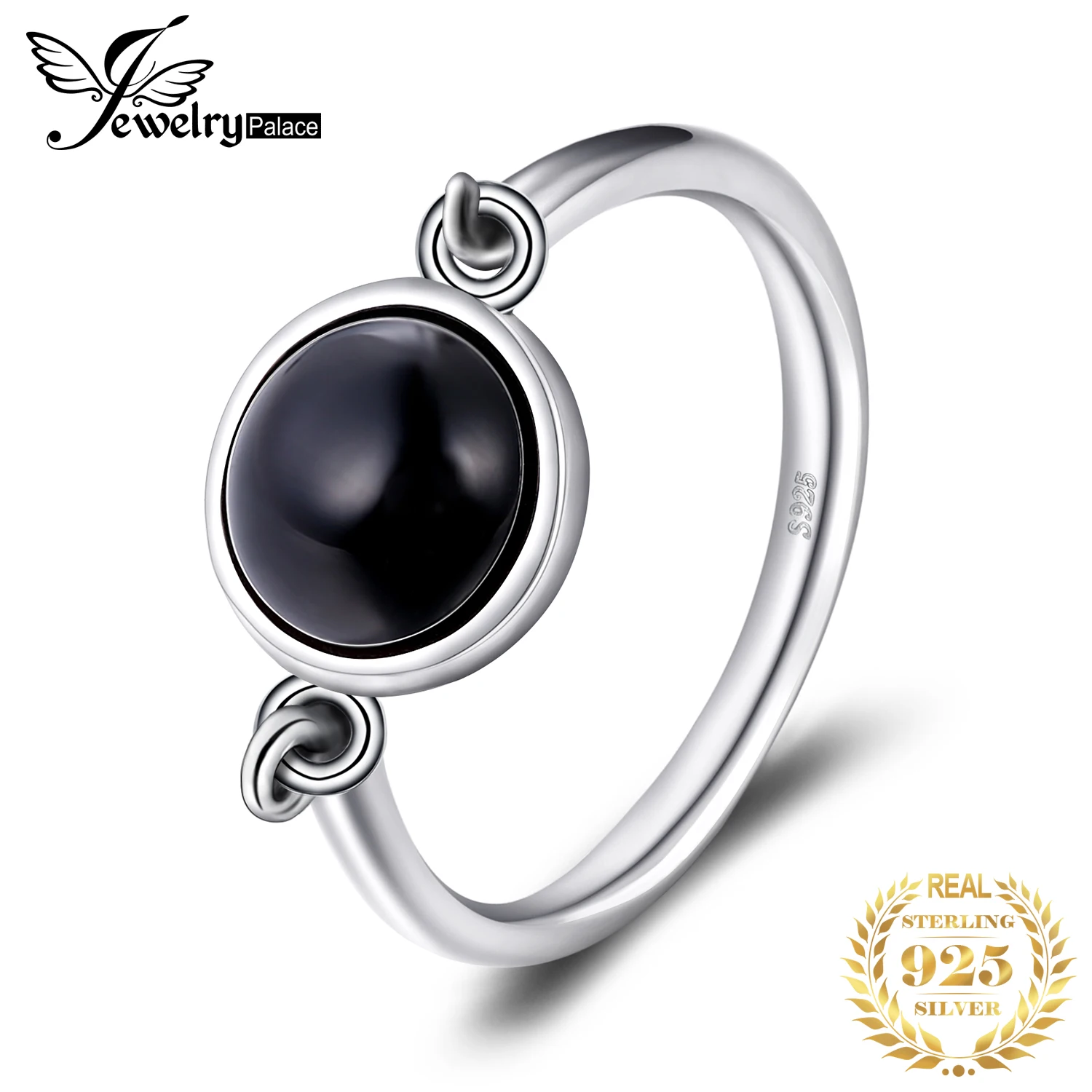 JewelryPalace подлинный черный оникс кольцо пасьянс из стерлингового серебра 925 пробы