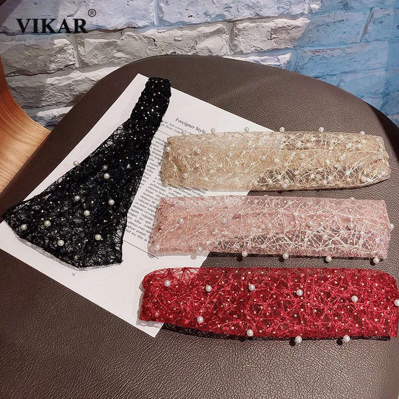 

VIKAR Girls Lace Headband Turban Floral Print Knot Elastic Stretchy Wide Headwear Head Wrap Bandanas For Woman Hair Accessories
