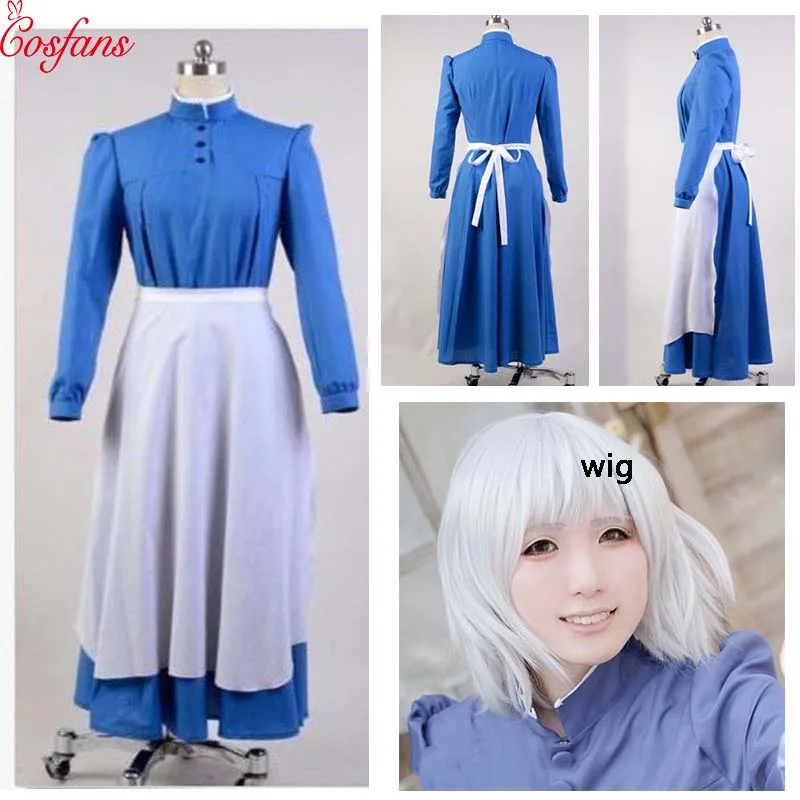 Косплей костюм Софи Хаттер Замок Хоя горничной на Хэллоуин парик 2019| |