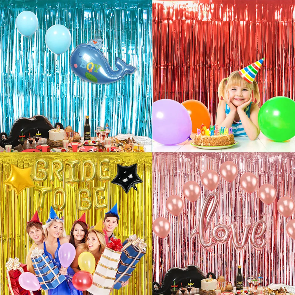 Фон для девичвечерние с кисточками занавеска зеркальная фольгированная