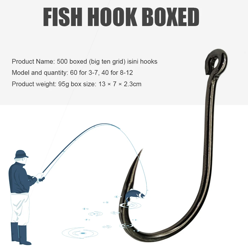 500pcs Carbon Steel Fishhooks Lure with Ring Hole Sharp Barbed Hooks Fishing Tackle Accessories | Спорт и развлечения