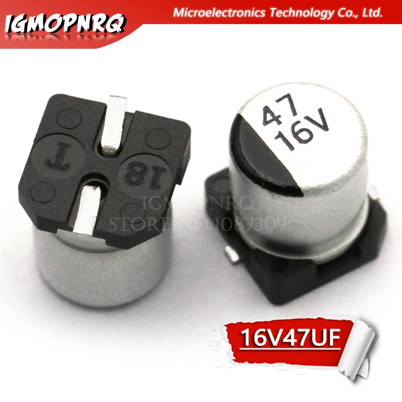 

10PCS Electrolytic capacitor 16V47UF 5*5.5mm SMD aluminum electrolytic capacitor 47uf 16v
