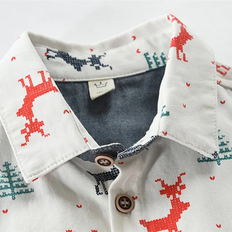 Новый дизайн с рисунком детская одежда для маленьких мальчиков новогодние майки