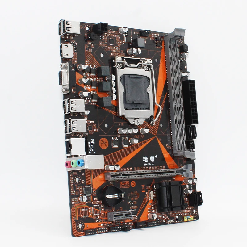 H61материнская плата LGA 1155 двухканальная память DDR3 микро atx интегрированная