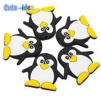 cute idea 1pc penguin cartoon animal nursing pacifier pendants chain soft baby product teething lovely shape teether food grade