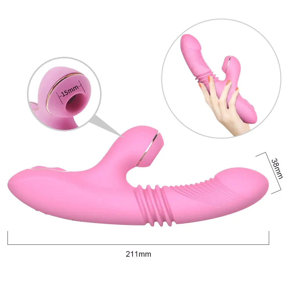 Телескопический фаллоимитатор вибратор для сосания клитора силиконовый