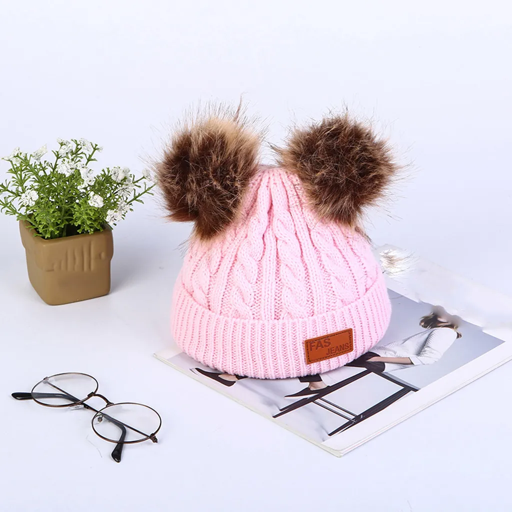 Ear Warm Thicken Hat Women Winter Keep Casual Solid Outdoor Hairball pompom beanie muts gorros mujer invierno |