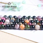 Натуральный Полудрагоценный турмалин, маленькие граненые круглые бусины размером 2346810 мм, 7A, смешанный ледяной камень для изготовления ювелирных изделий