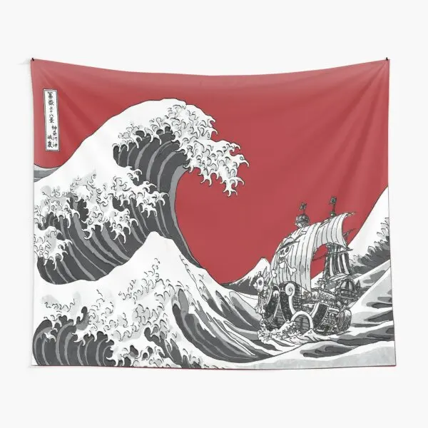 

Red The Great Wave Tapestry Yoga Mat Decoration Wall Room Travel Blanket Towel Art Decor Living Colored Bedroom Beautiful Home