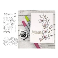 2021 sympathy flowers branch letters transparent clear silicone stamps seal diy scrapbooking photo album decorative sheets mould