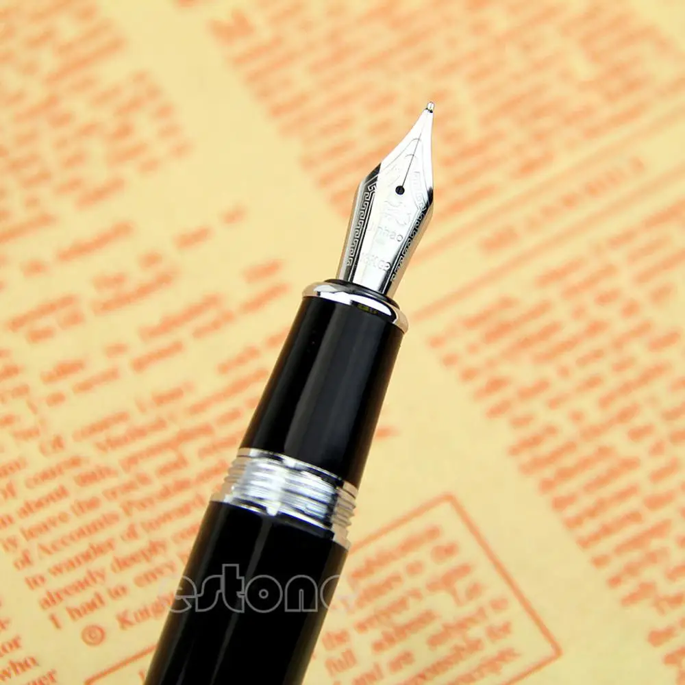 New Jinhao 159 Black And Silver M Nib Fountain Pen Thick | Канцтовары для офиса и дома