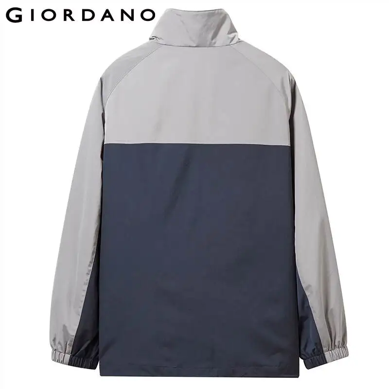 Giordano мужская куртка контрастный вышитый значок Chaquetas Hombre длинный рукав карманы спереди Jaqueta Corta Vento 01079749