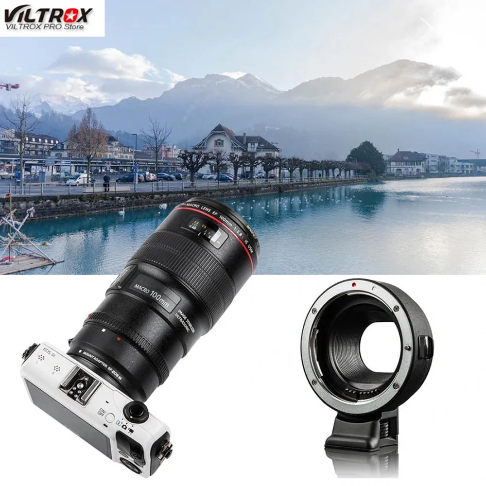 Адаптер объектива Viltrox для Canon EOS M беззеркальная камера AF адаптер EF 1/2/3/4 |