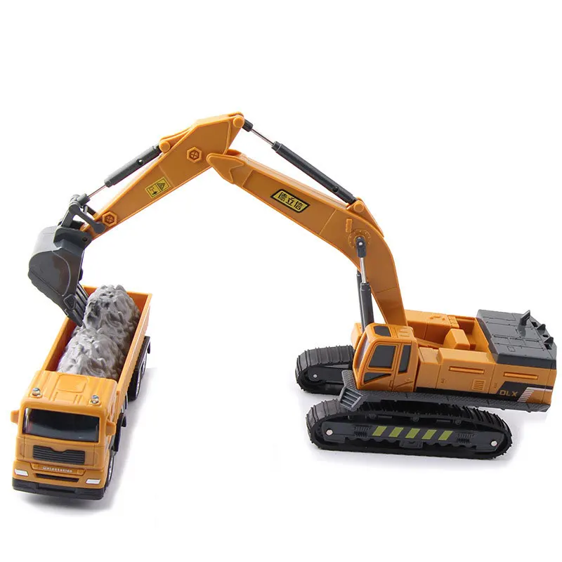 Детский игрушечный автомобиль миксер грузовик экскаватор инженерный набор