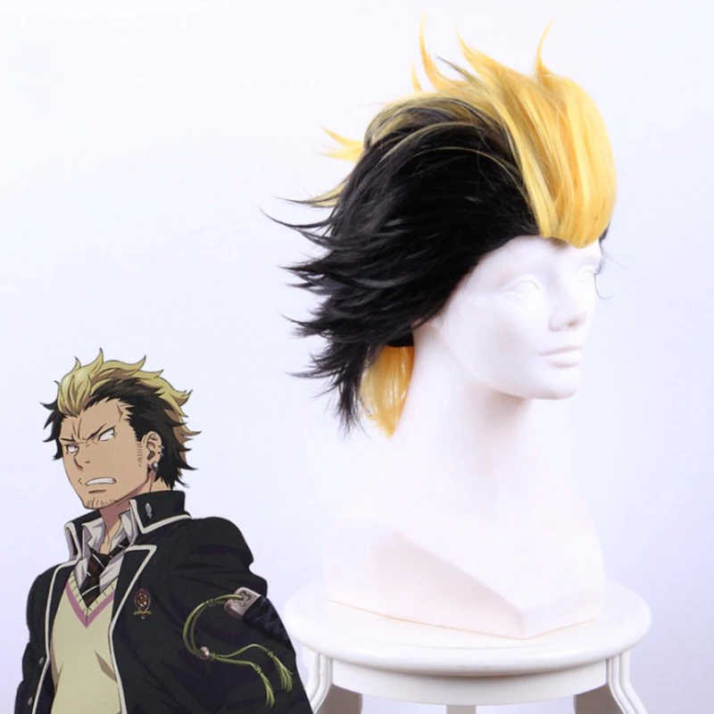 Парик для косплея риудзи сугуро из аниме синий термостойкий синтетический