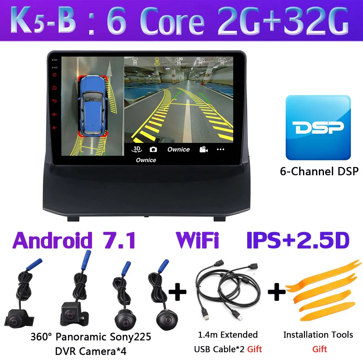 K5-B 360°4×DVR камера 4G LTE WiFi 8 ядерный Android 9,0 4G+ 64G SPDIF DSP CarPlay Автомобильный плеер для Ford Fiesta 2009- gps радио - Цвет: K5-B