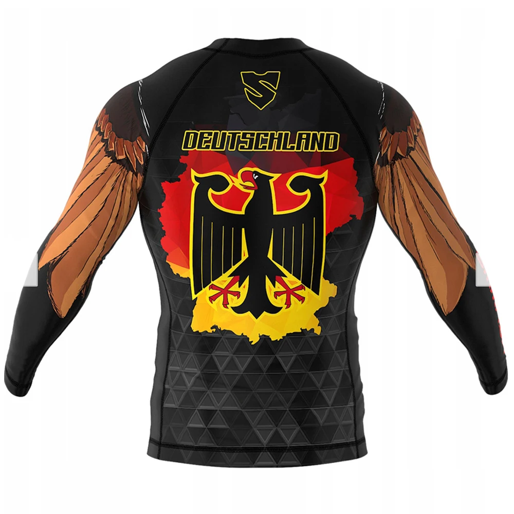 Совершенно новая BJJ MMA тренировочная компрессионная футболка Rashguard мужская 3D