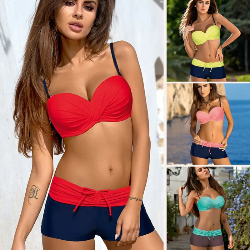 Женский купальник с бюстгальтером пуш-ап купальный костюм мягкими чашечками s в