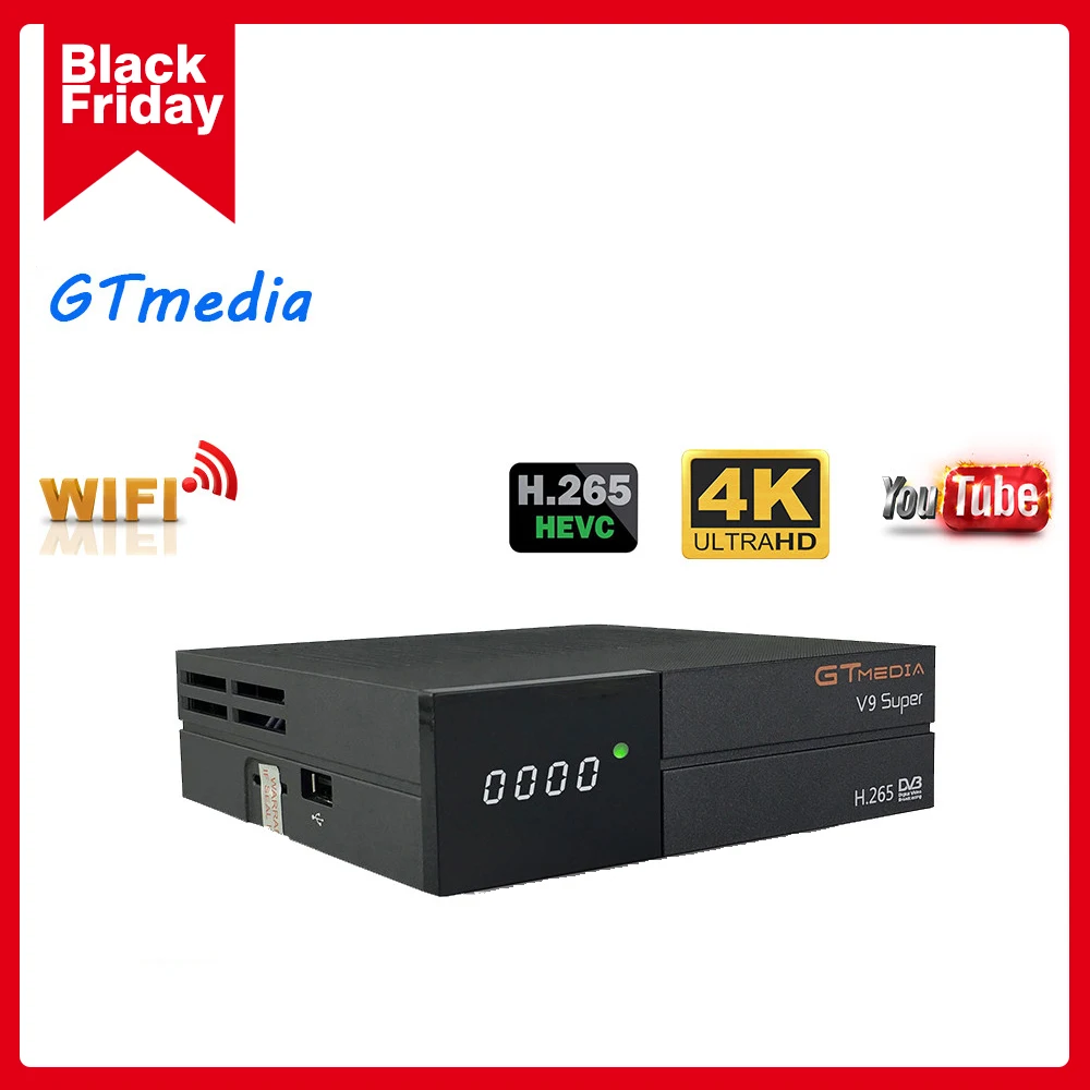 2020 спутниковый ресивер gtmedia v9 super hd DVB S2 декодер h.265 Встроенный Wi Fi для обновления в