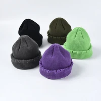 hats for women spring autumn hats knitting hole solid color unisex keep warm windproof cap female cover head cap men beanie hats