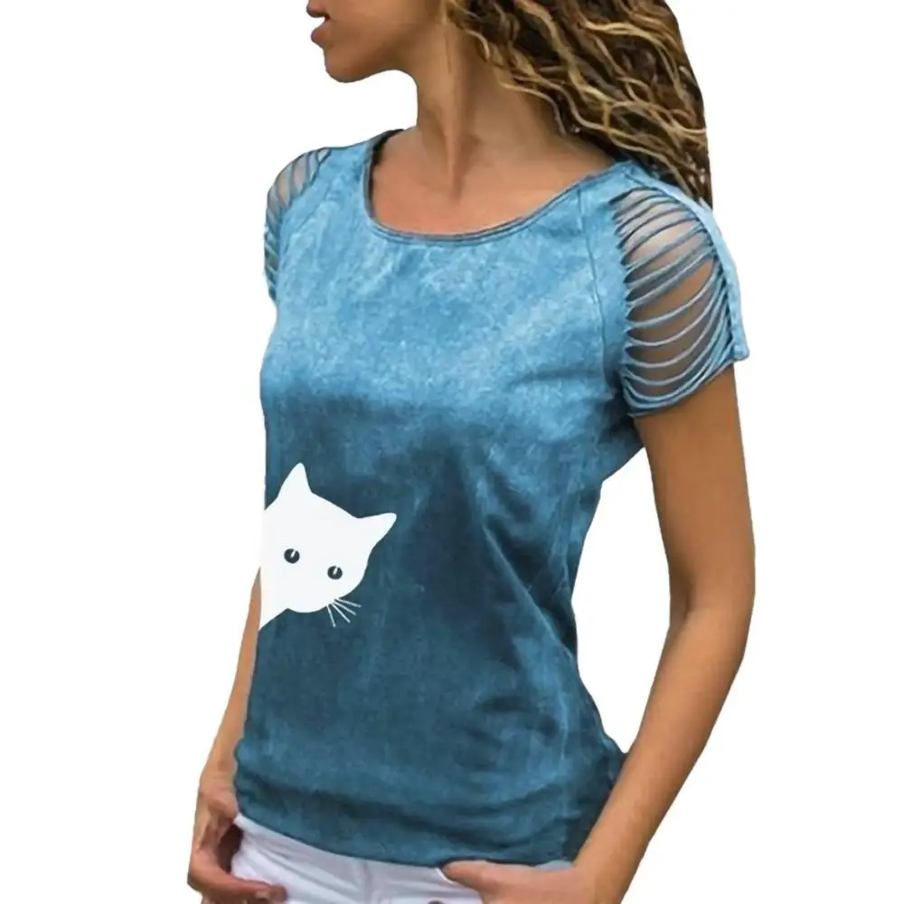 Женская сексуальная укороченная футболка с круглым вырезом и коротким рукавом