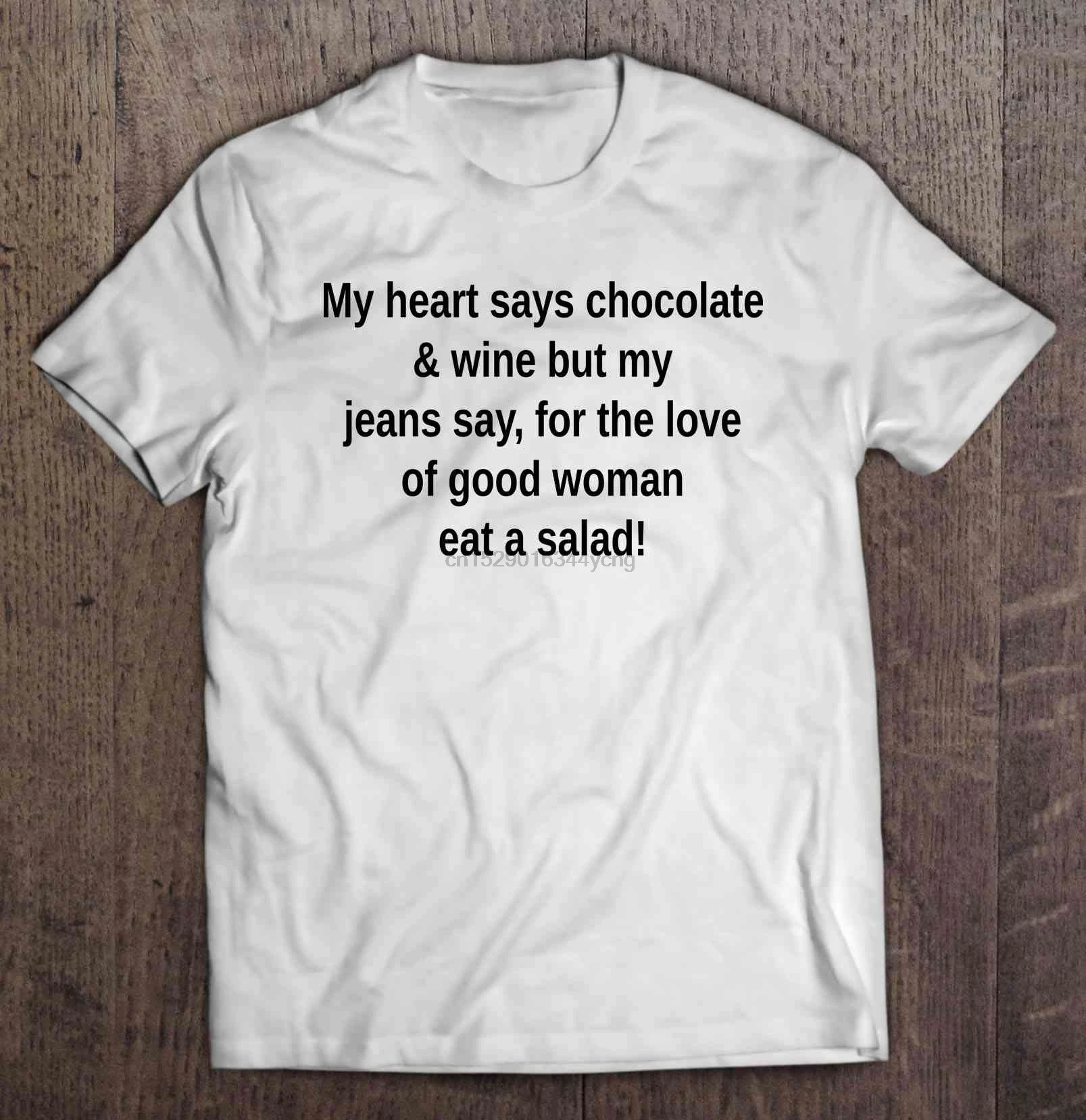 Мужская футболка с надписью My Hearts Chocolate &amp Wine джинсовая Love Of Good Woman Eat A Salad женская |