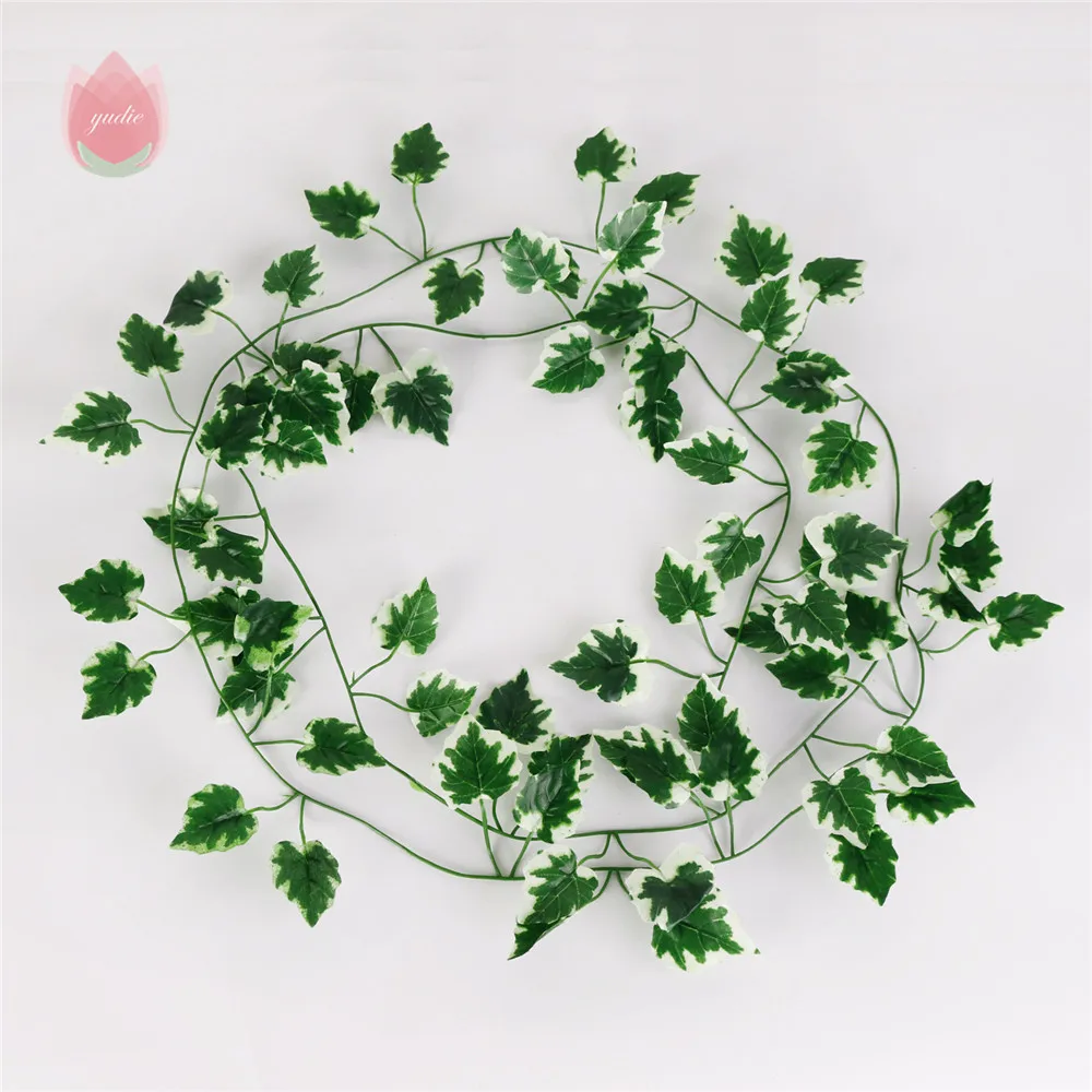 

1Pcs Ivy Green Fake Leaves Silk 2M Artificial Hanging Garland Plants Vine For Wall Decor Wedding Party Diy Garden Decoration