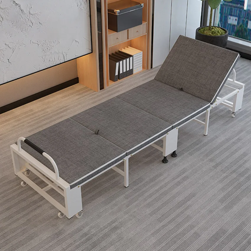 저렴한 4 접이식 침대 홈 오피스 소파 휴대용 간단한 점심 낮잠 침대 라운지 의자 군사 캠핑, 등받이 조절 가능 80/90CM