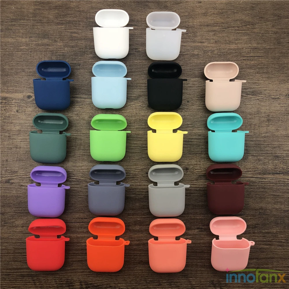 Простой мягкий силиконовый чехол для Apple Airpods 1/2 защитный беспроводных Bluetooth