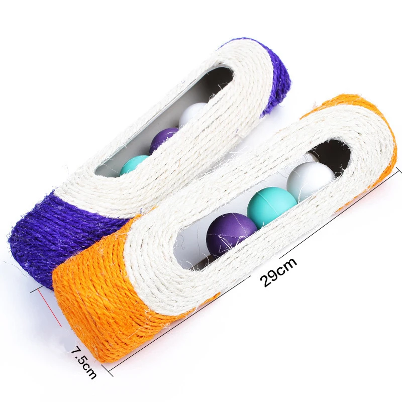 Кошка игрушка Когтеточка катящийся туннель сизаль мяч в ловушке с 3 шариками