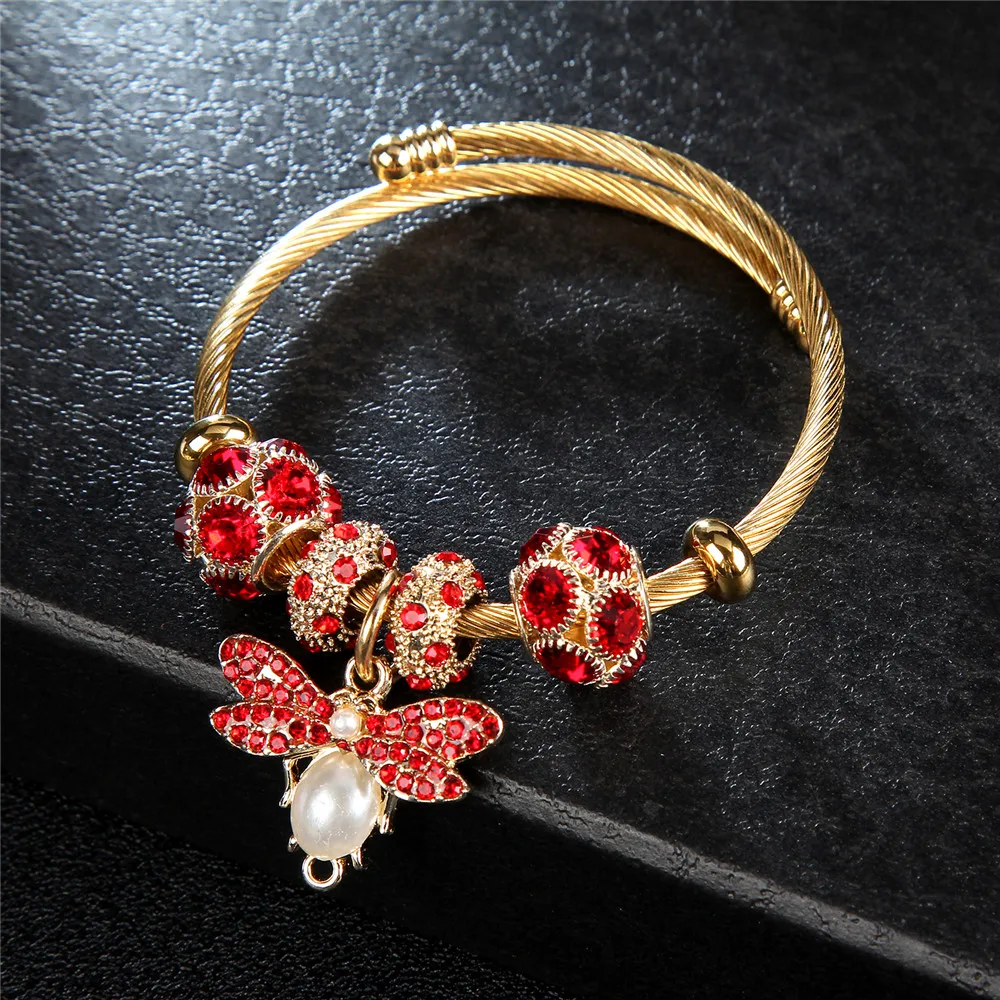 Женский браслет-талисман в виде стрекозы из нержавеющей стали | Украшения и