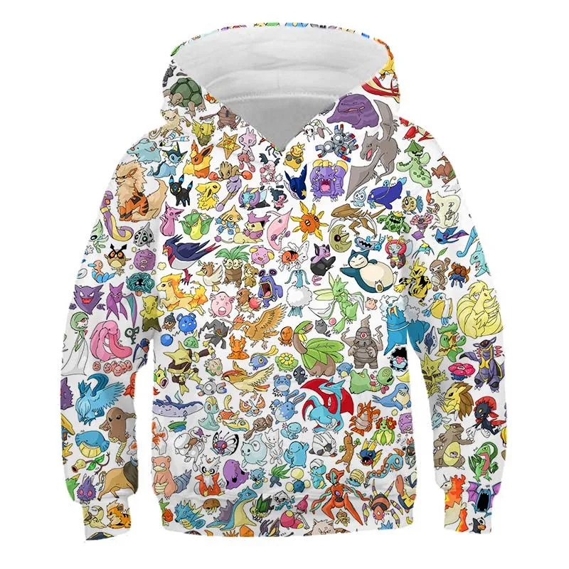

2021 Winter Cool And Leisure All-Match 3D Printing Pokemon Cute Cartoon Pattern Kids Long-Sleeved Comfortable Cool Hoodies Tops