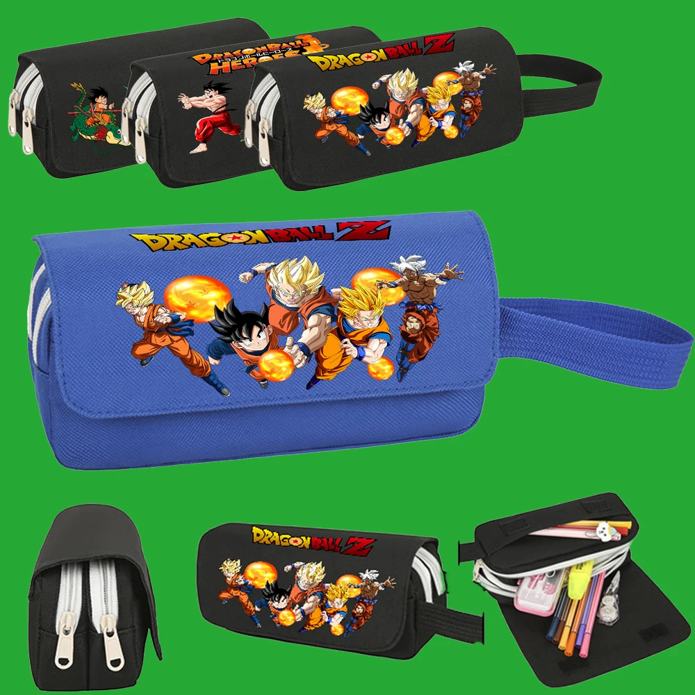 Dragon Ball PencilCase Double Zipper Son Goku Gohan Stationery Bag Student School Pen Case Box Large Capacity Pencil | Дом и сад
