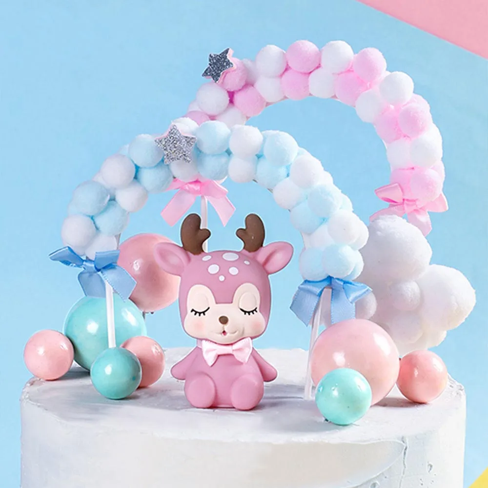 1 шт. розовый синий мягкий помпон облако торт Топпер детский душ день рождения DIY